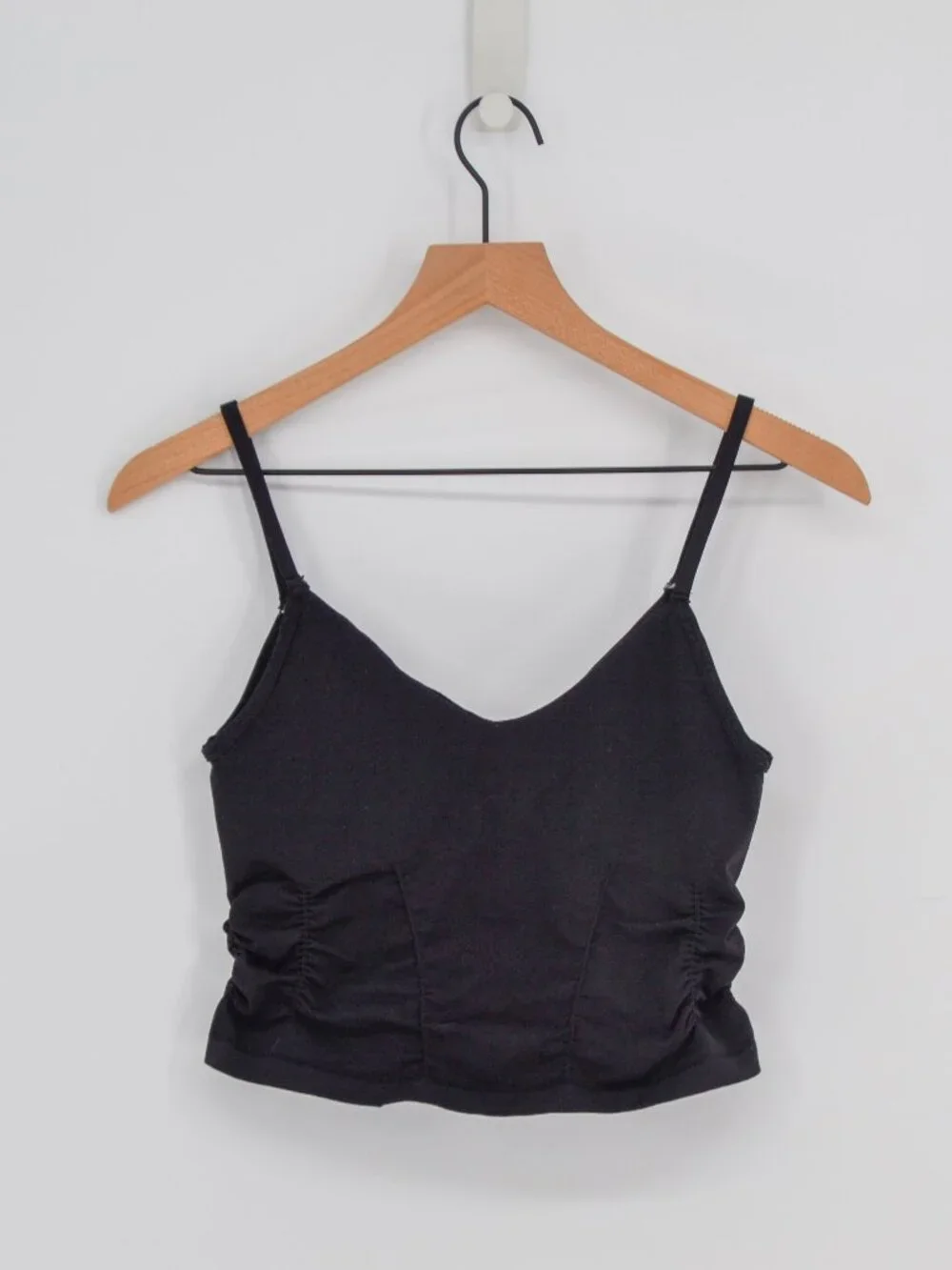Free People Movement Black Ruched Side Crop Top Tank M / L